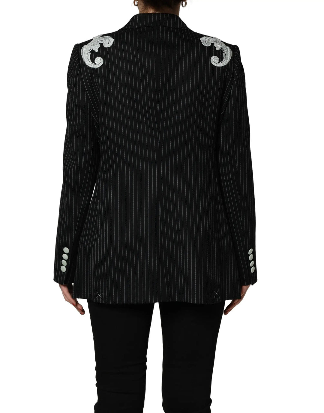 Dolce &amp; Gabbana Sample Sale | Dolce &amp; Gabbana Black Stripe Double-Breasted Blazer Jacket - | Designer outlet