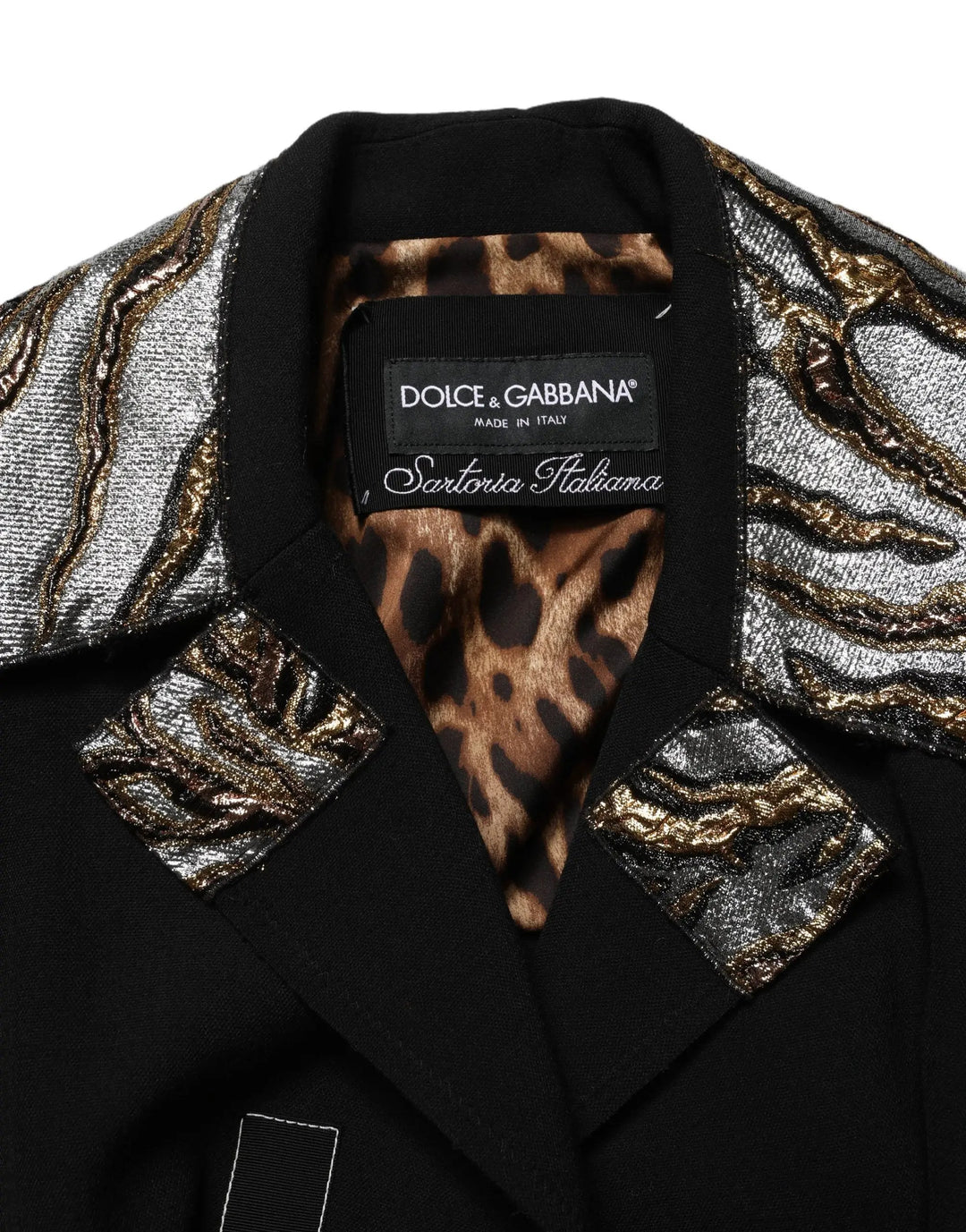 Dolce &amp; Gabbana Sample Sale | Dolce &amp; Gabbana Black Single-Breasted Brocade Coat Jacket - | Designer outlet