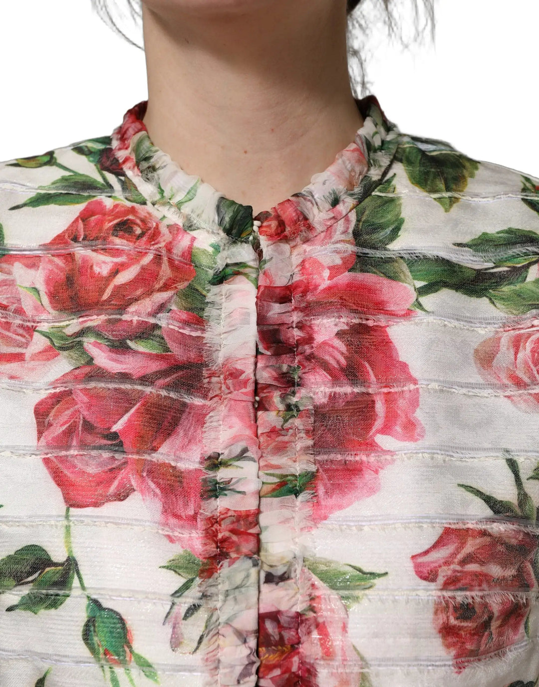 Dolce &amp; Gabbana Sample Sale | Dolce &amp; Gabbana Multicolor Peony Print Polyester Coat Jacket - | Designer outlet