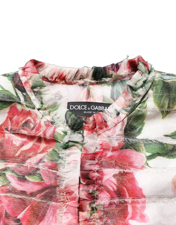 Dolce &amp; Gabbana Sample Sale | Dolce &amp; Gabbana Multicolor Peony Print Polyester Coat Jacket - | Designer outlet