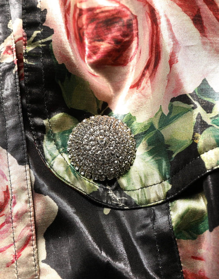 Dolce &amp; Gabbana Sample Sale | Dolce &amp; Gabbana Black Floral Belted Polyester Trench Coat Jacket - | Designer outlet