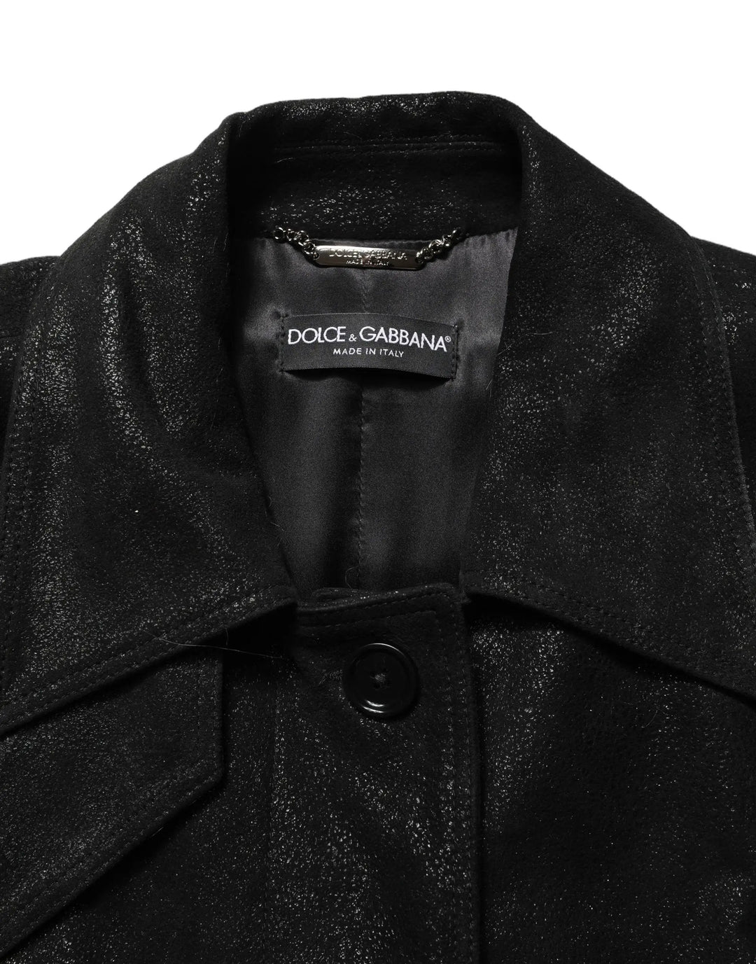 Dolce &amp; Gabbana Sample Sale | Dolce &amp; Gabbana Black Belted Sheepskin Trench Coat Jacket - | Designer outlet