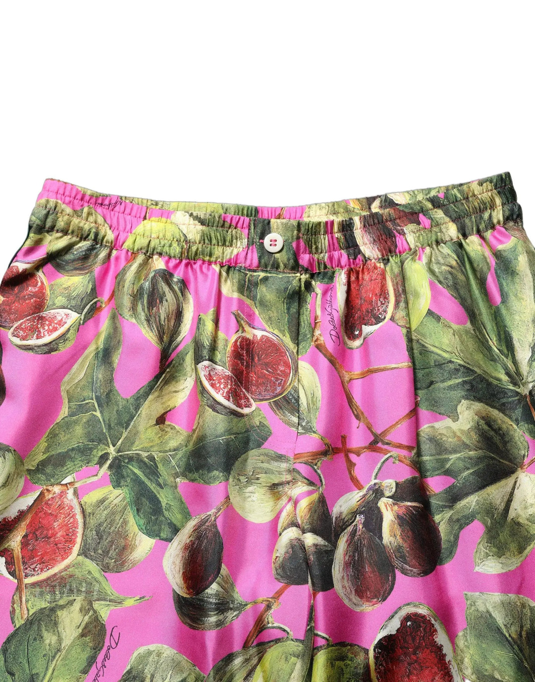 Dolce &amp; Gabbana Sample Sale | Dolce &amp; Gabbana Fuchsia Fig Fruit Leaf Tapered Trouser Pants - | Designer outlet