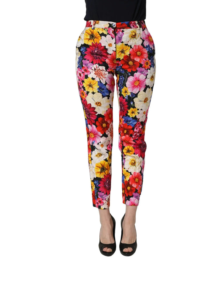 Dolce &amp; Gabbana Sample Sale | Dolce &amp; Gabbana Multicolor Floral Print Tapered Trouser Pants - | Designer outlet