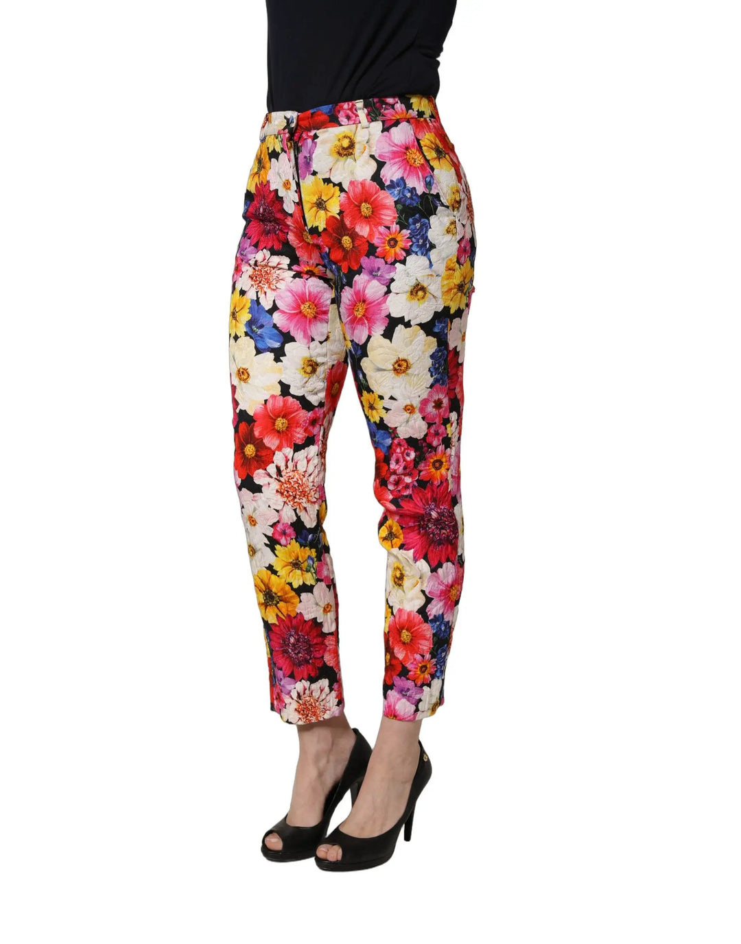 Dolce &amp; Gabbana Sample Sale | Dolce &amp; Gabbana Multicolor Floral Print Tapered Trouser Pants - | Designer outlet