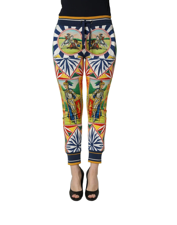 Dolce &amp; Gabbana Sample Sale | Dolce &amp; Gabbana Multicolor Siciliano Saretto Joggers Pants - | Designer outlet