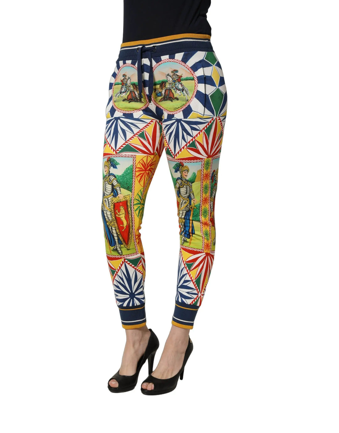 Dolce &amp; Gabbana Sample Sale | Dolce &amp; Gabbana Multicolor Siciliano Saretto Joggers Pants - | Designer outlet