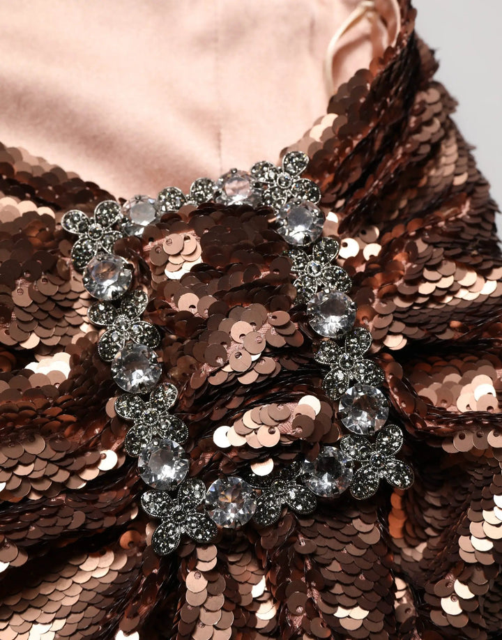 Dolce &amp; Gabbana Sample Sale | Dolce &amp; Gabbana Rose Gold Embellished Sequinned Maxi Skirt - | Designer outlet