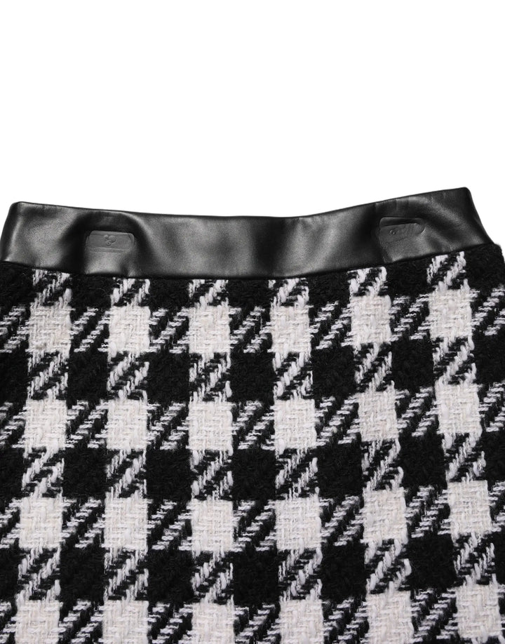 Dolce &amp; Gabbana Sample Sale | Dolce &amp; Gabbana Black White Tweed Houndstooth Mini Skirt - | Designer outlet