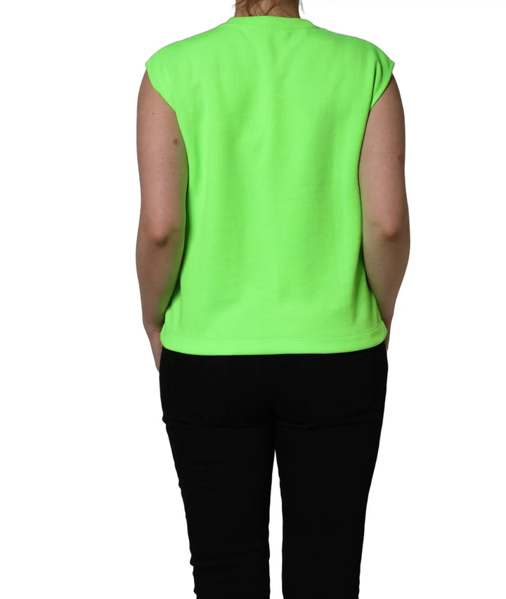 Dolce &amp; Gabbana Sample Sale | Dolce &amp; Gabbana Neon Green DG Sequined Sleeveless Jersey Top - | Designer outlet