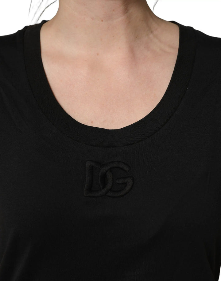 Dolce &amp; Gabbana Sample Sale | Dolce &amp; Gabbana Black Cotton Short-Sleeve Crew Neck T-shirt - | Designer outlet