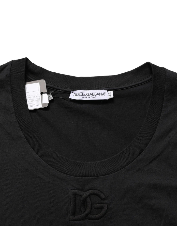 Dolce &amp; Gabbana Sample Sale | Dolce &amp; Gabbana Black Cotton Short-Sleeve Crew Neck T-shirt - | Designer outlet