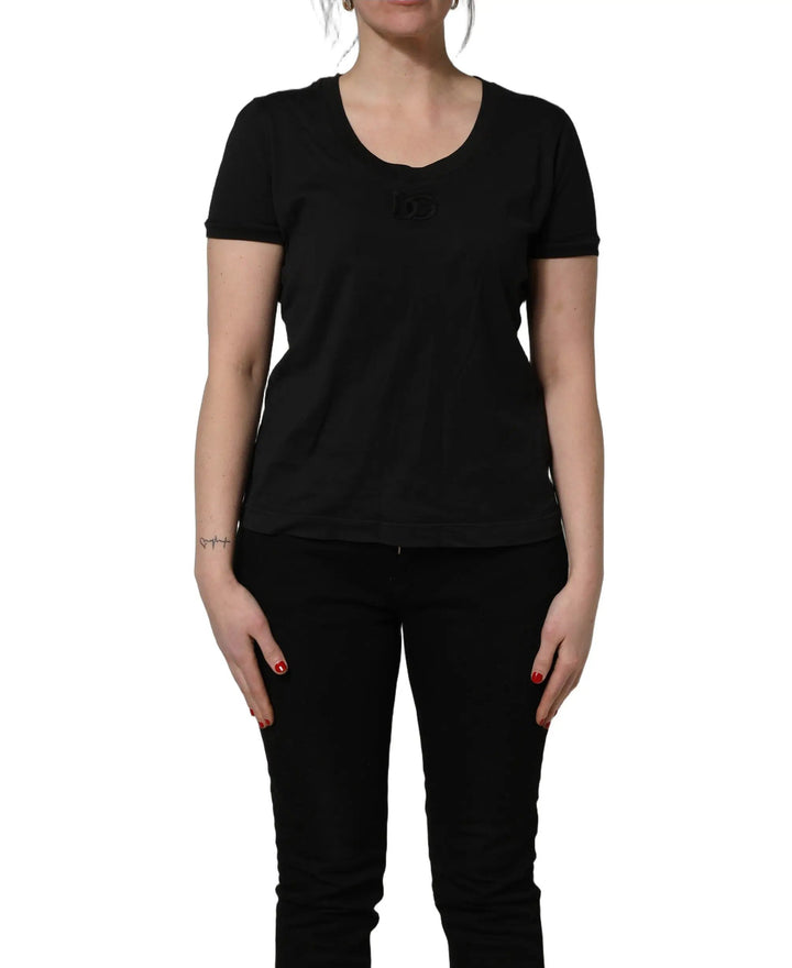 Dolce &amp; Gabbana Sample Sale | Dolce &amp; Gabbana Black Cotton Short-Sleeve Crew Neck T-shirt - | Designer outlet