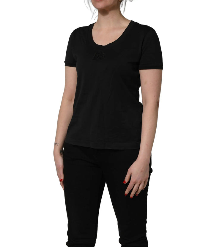 Dolce &amp; Gabbana Sample Sale | Dolce &amp; Gabbana Black Cotton Short-Sleeve Crew Neck T-shirt - | Designer outlet