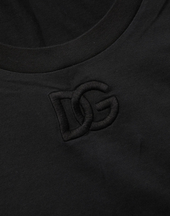 Dolce &amp; Gabbana Sample Sale | Dolce &amp; Gabbana Black Cotton Short-Sleeve Crew Neck T-shirt - | Designer outlet