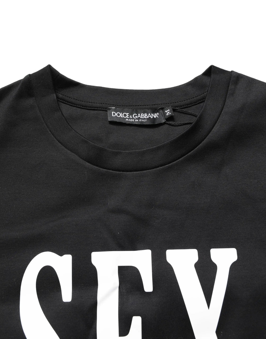 Dolce &amp; Gabbana Black Jersey Graphic Short Sleeve Crew Neck T-shirt