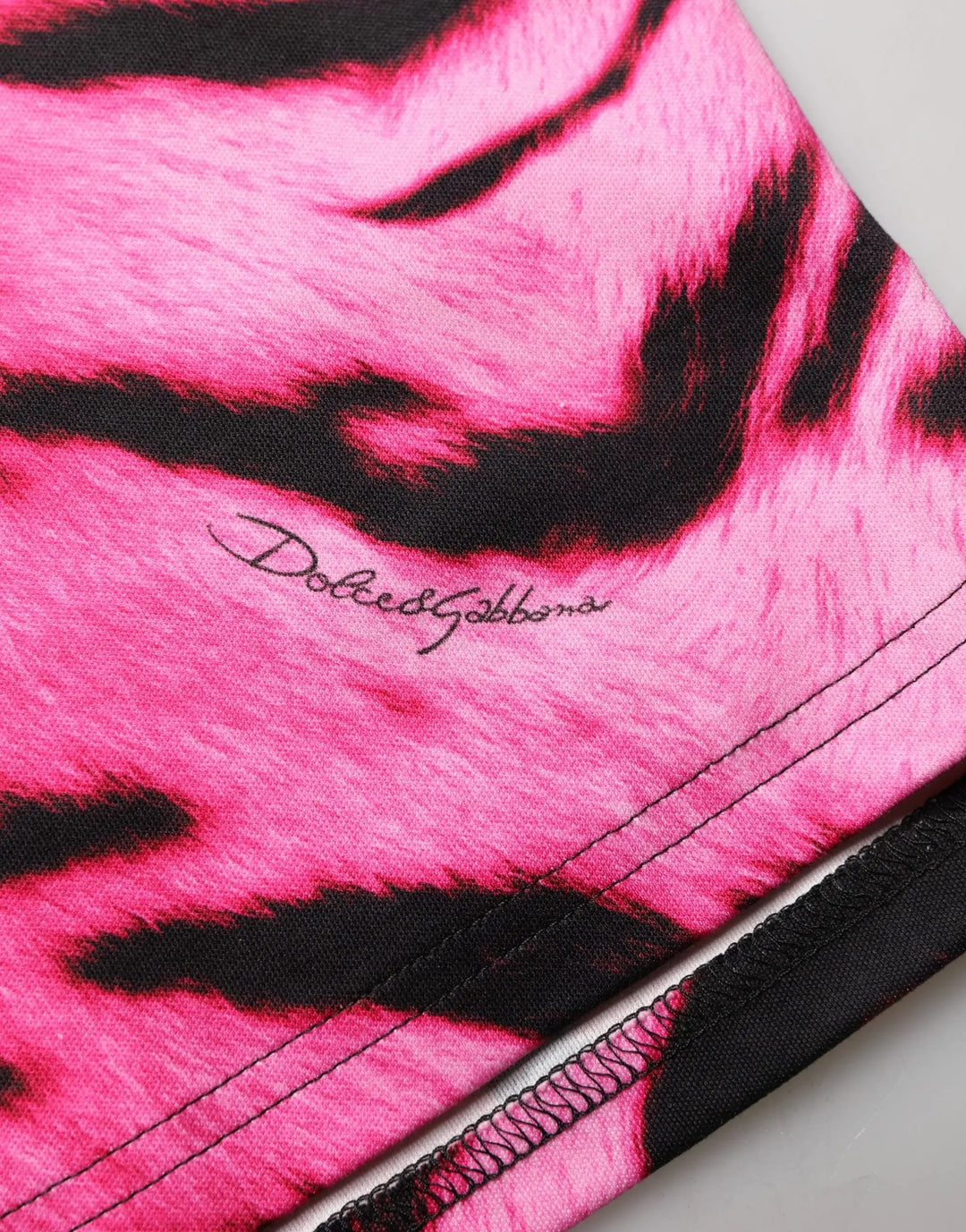 Dolce &amp; Gabbana Sample Sale | Dolce &amp; Gabbana Pink Zebra Sleeveless Crew Neck Cropped T-shirt - | Designer outlet