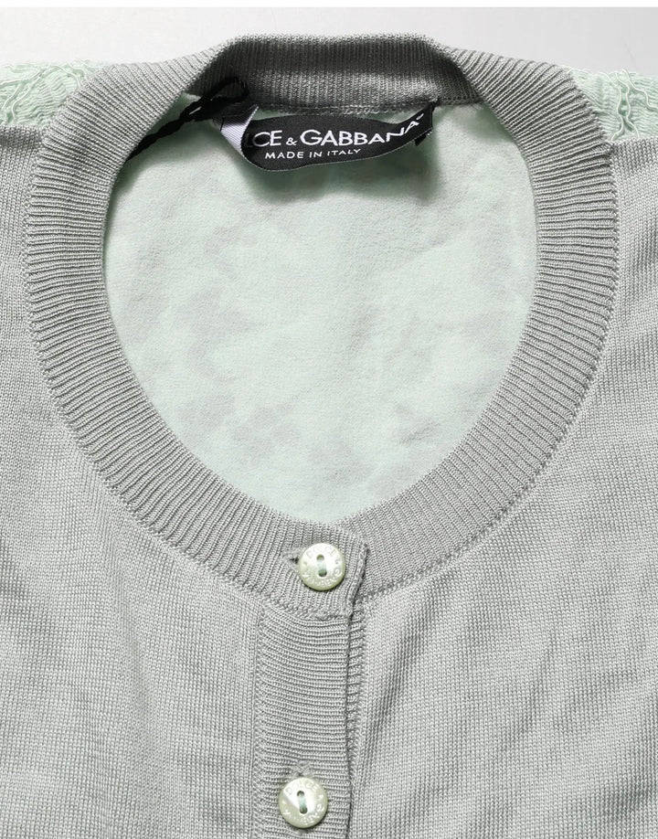 Dolce &amp; Gabbana Sample Sale | Dolce &amp; Gabbana Green ButtonDown LongSleeve Cardigan Sweater - | Designer outlet