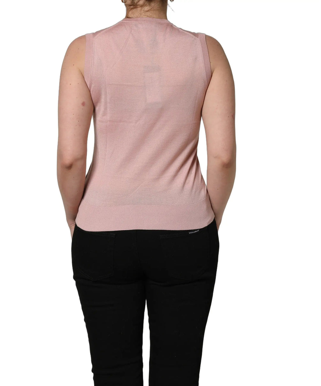Dolce &amp; Gabbana Sample Sale | Dolce &amp; Gabbana Pink Sleeveless Cashmere Knitted Tank Top - | Designer outlet