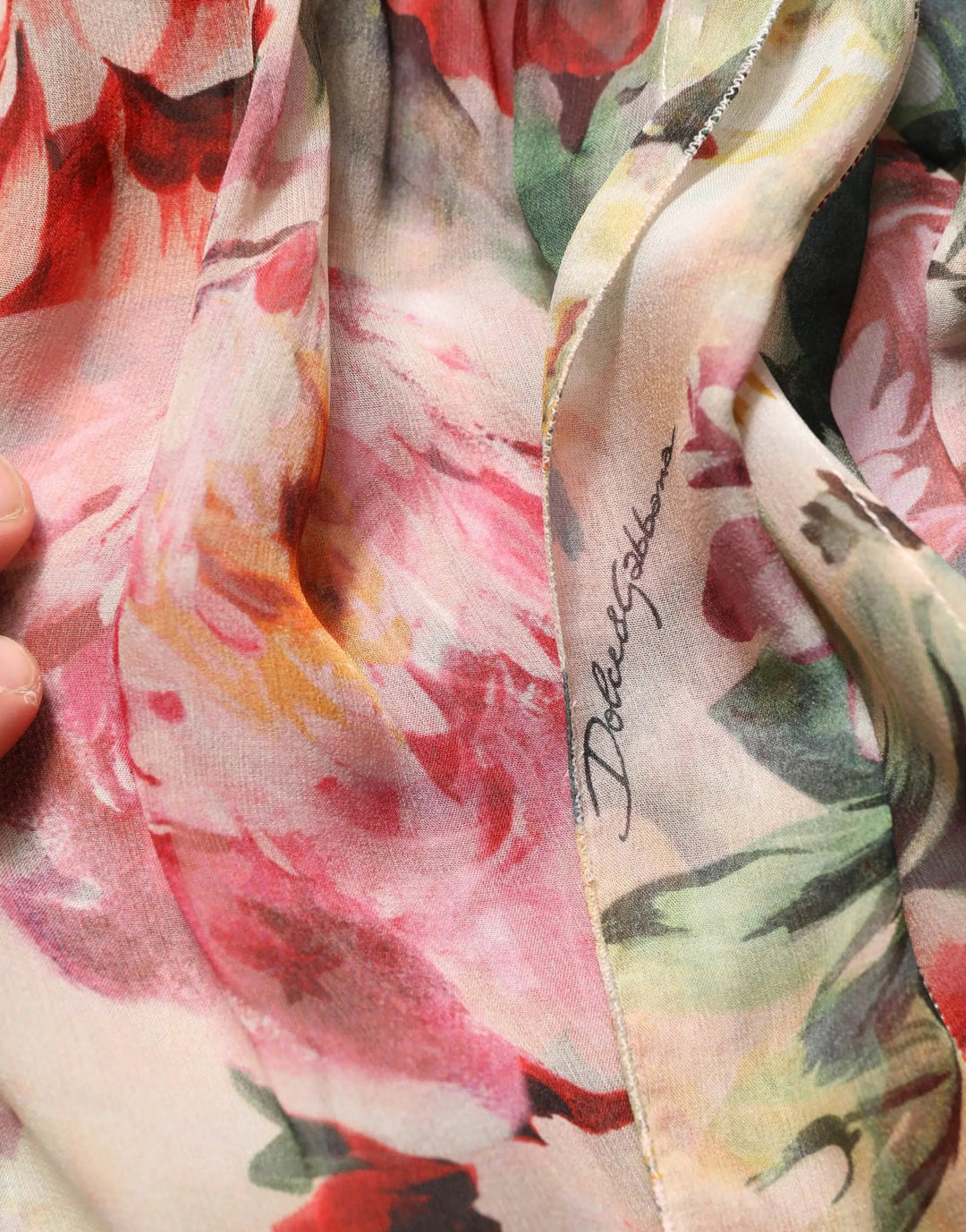 Dolce &amp; Gabbana Sample Sale | Dolce &amp; Gabbana Multicolor Floral Tie-Neck Silk Chiffon Blouse Top - | Designer outlet