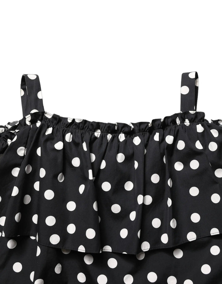 Dolce &amp; Gabbana Sample Sale | Dolce &amp; Gabbana Black White Polka Dot Off Shoulder Top - | Designer outlet