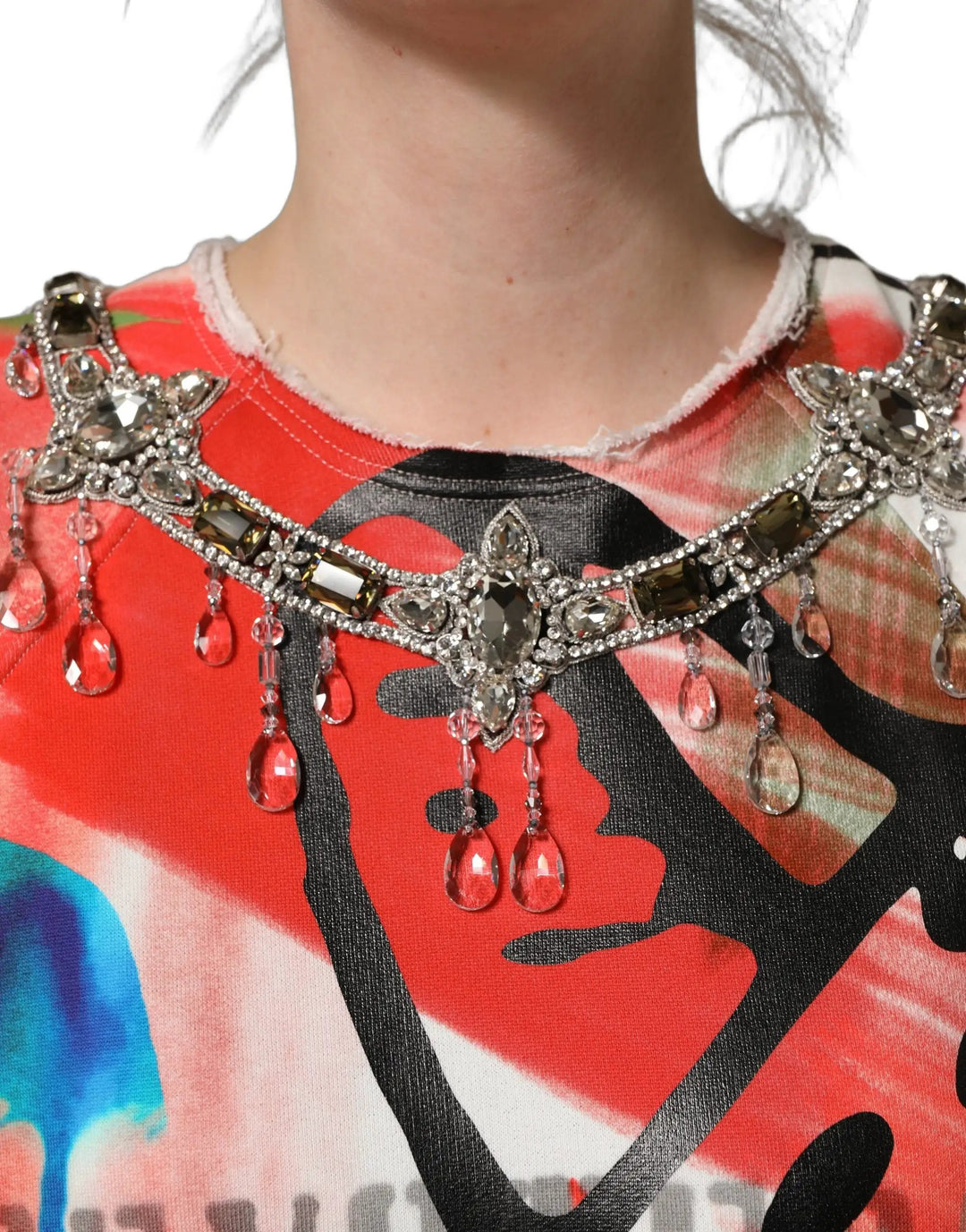 Dolce &amp; Gabbana Sample Sale | Dolce &amp; Gabbana Multicolor Embellished Graffiti Sweatshirt - | Designer outlet