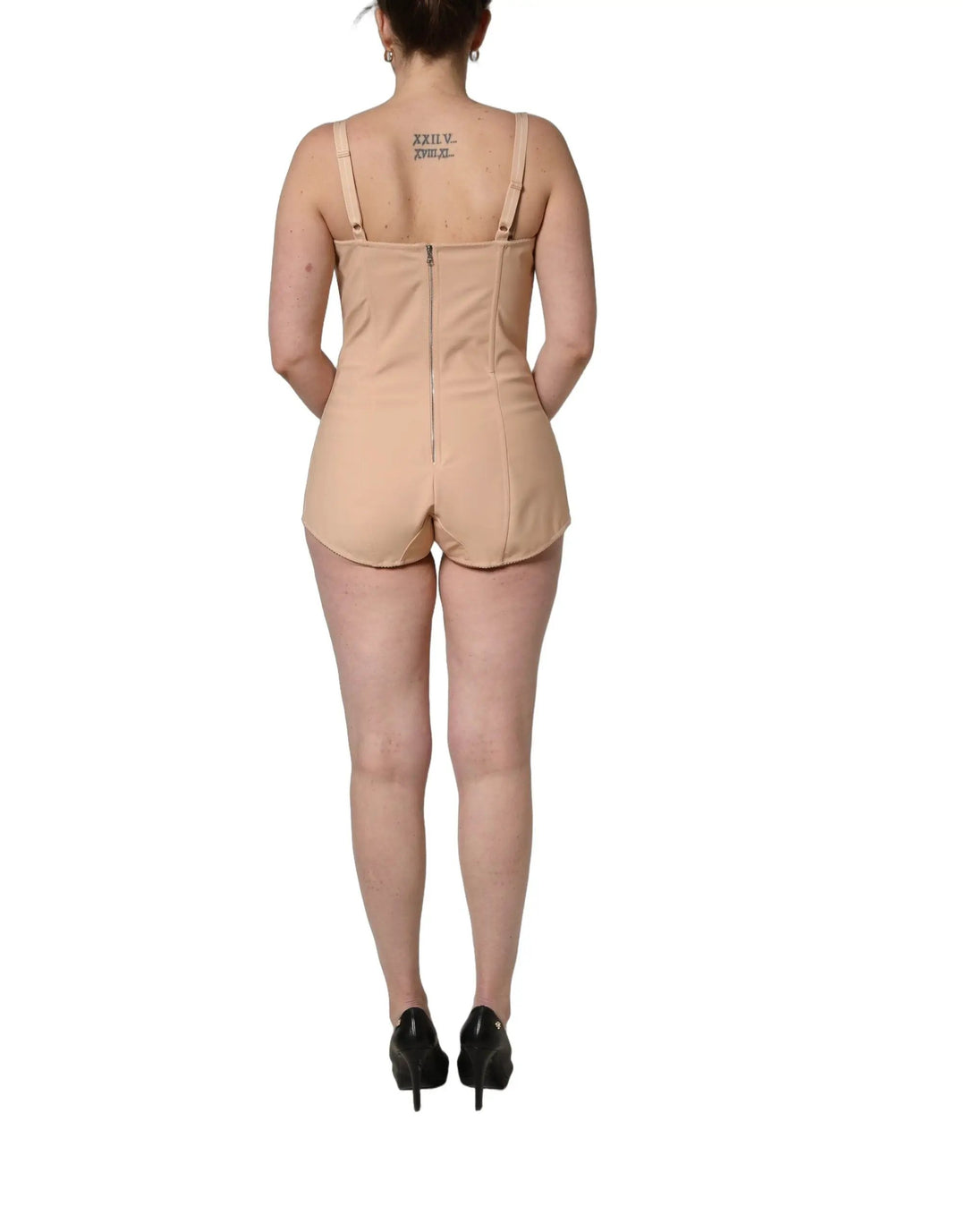 Dolce &amp; Gabbana Sample Sale | Dolce &amp; Gabbana Nude Nylon Full Body Shaper Bodysuit Top - | Designer outlet