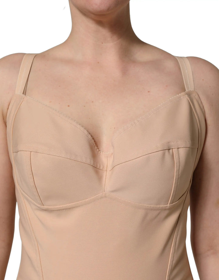 Dolce &amp; Gabbana Sample Sale | Dolce &amp; Gabbana Nude Nylon Full Body Shaper Bodysuit Top - | Designer outlet