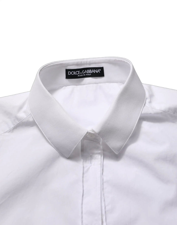 Dolce &amp; Gabbana Sample Sale | Dolce &amp; Gabbana White Cotton Long Sleeve Button-Up Shirt Top - | Designer outlet