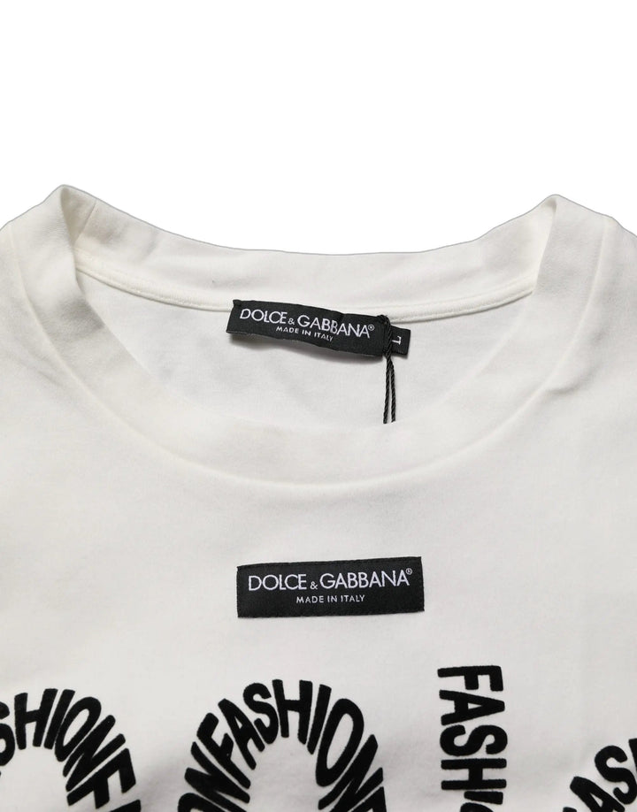 Dolce &amp; Gabbana Sample Sale | Dolce &amp; Gabbana White Cotton Graphic Sleeveless Tank Top - | Designer outlet