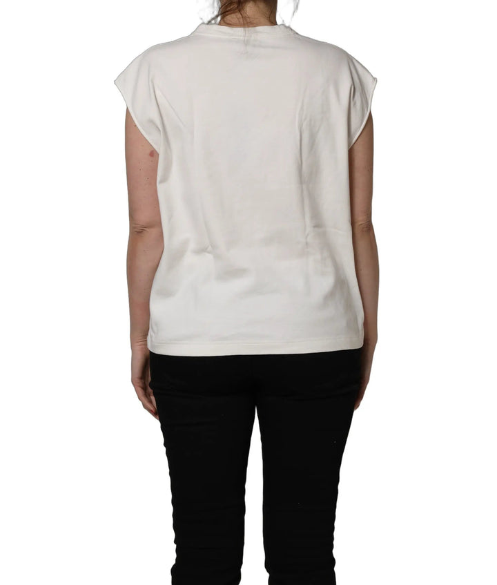 Dolce &amp; Gabbana Sample Sale | Dolce &amp; Gabbana White Cotton Graphic Sleeveless Tank Top - | Designer outlet