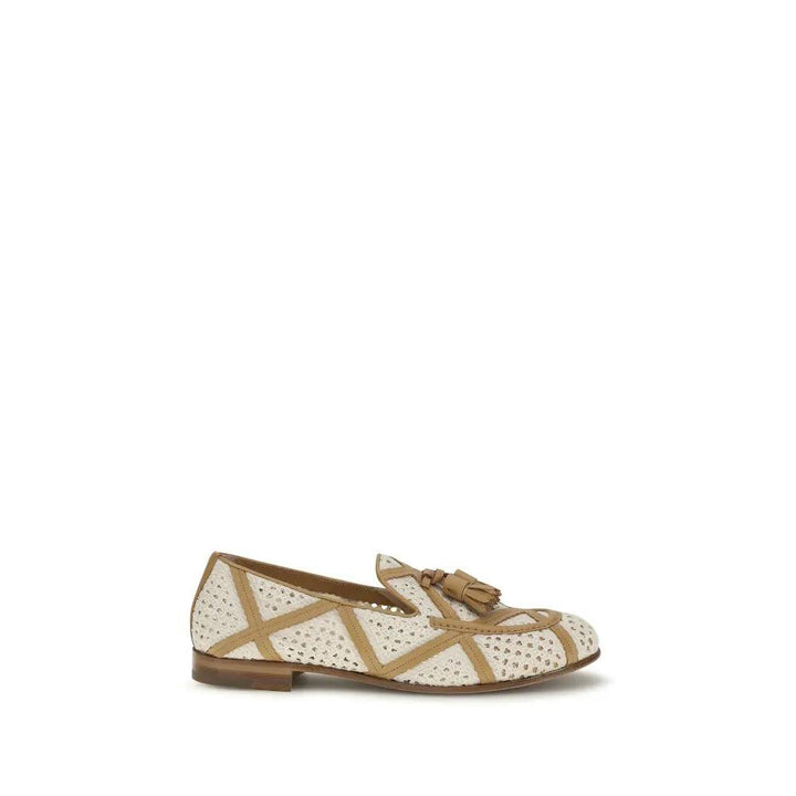 Fratelli Rossetti Sample Sale | Fratelli Rossetti Beige Linen Slip-On Loafers - | Designer outlet