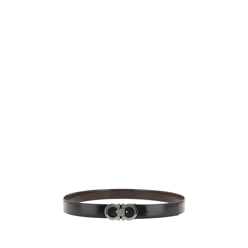 Ferragamo Sample Sale | Ferragamo Black Calf Leather Bos Taurus Regular Belt - | Designer outlet