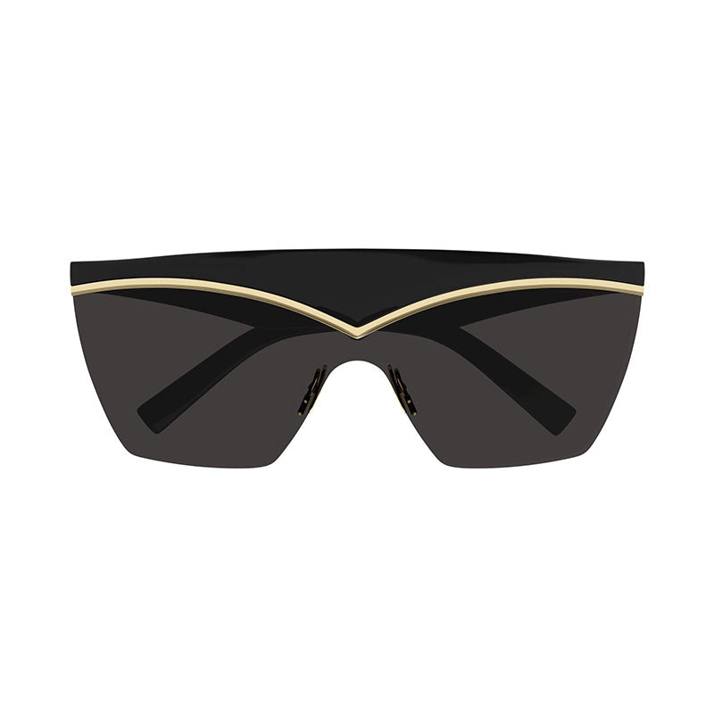 Saint Laurent Sunglasses Shield Semi Rim, Black Frame and Black Lens SL614MASK001
