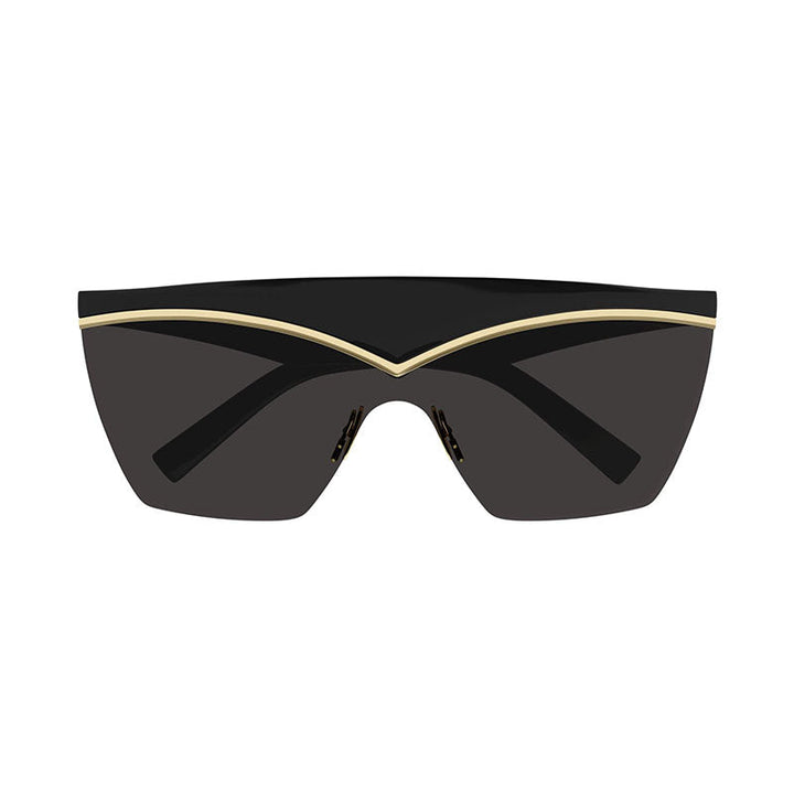 Saint Laurent Sunglasses Shield Semi Rim, Black Frame and Black Lens SL614MASK001