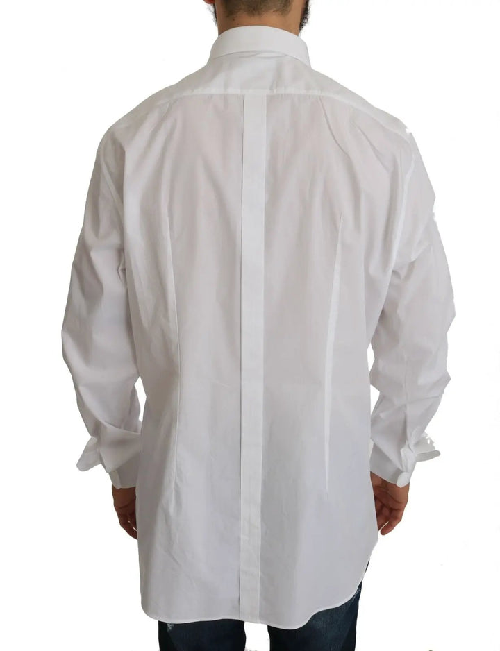 Dolce &amp; Gabbana Sample Sale | Dolce &amp; Gabbana White 100% Cotton GOLD Slim Dress Shirt - | Designer outlet