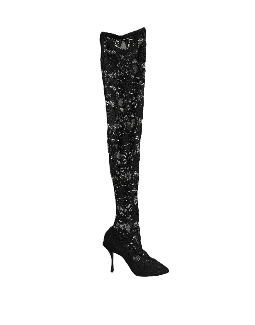 Dolce &amp; Gabbana Sample Sale | Dolce &amp; Gabbana Black Taormina Lace Socks Boots Pumps Shoes - | Designer outlet