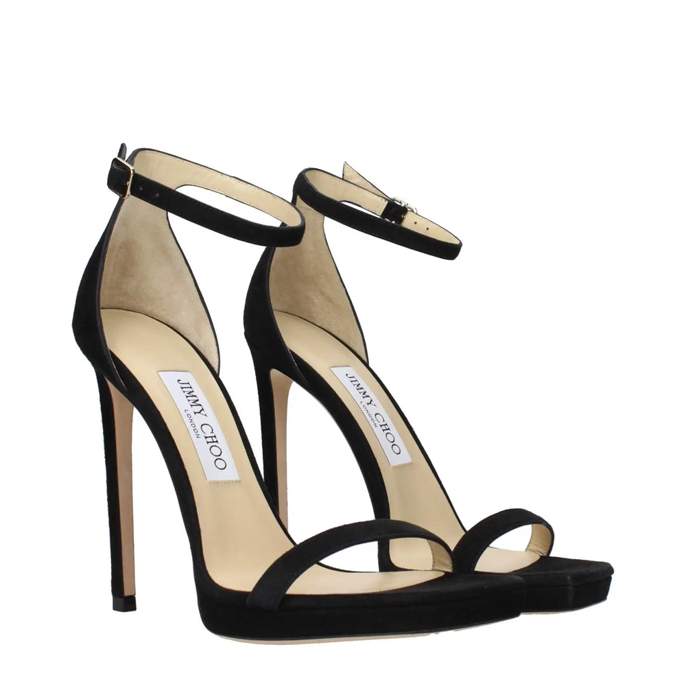 Jimmy Choo Sample Sale | Jimmy Choo Black Leather Stiletto Heel Sandals - | Designer outlet