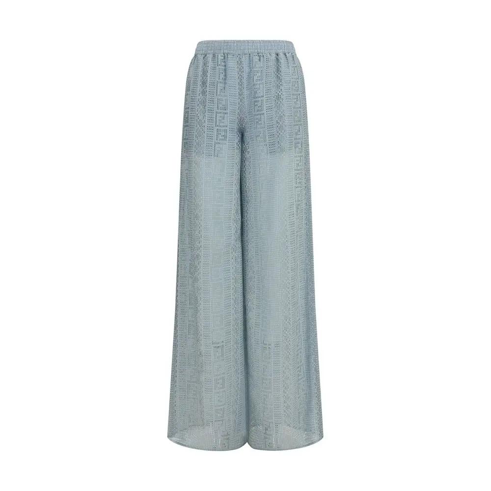 Fendi Sample Sale | Fendi Blue Viscose Casual Pants - | Designer outlet