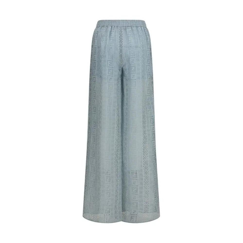 Fendi Sample Sale | Fendi Blue Viscose Casual Pants - | Designer outlet