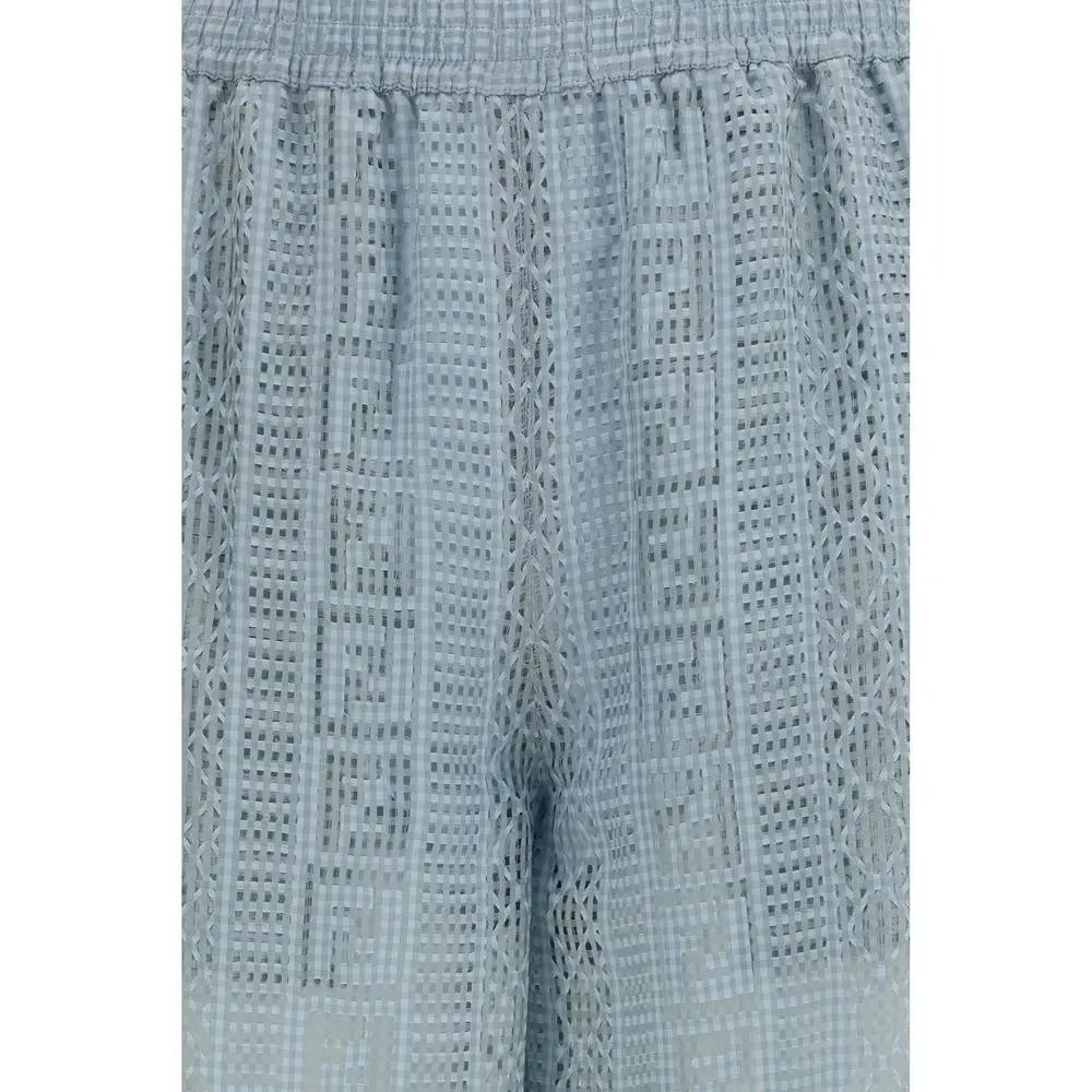 Fendi Sample Sale | Fendi Blue Viscose Casual Pants - | Designer outlet