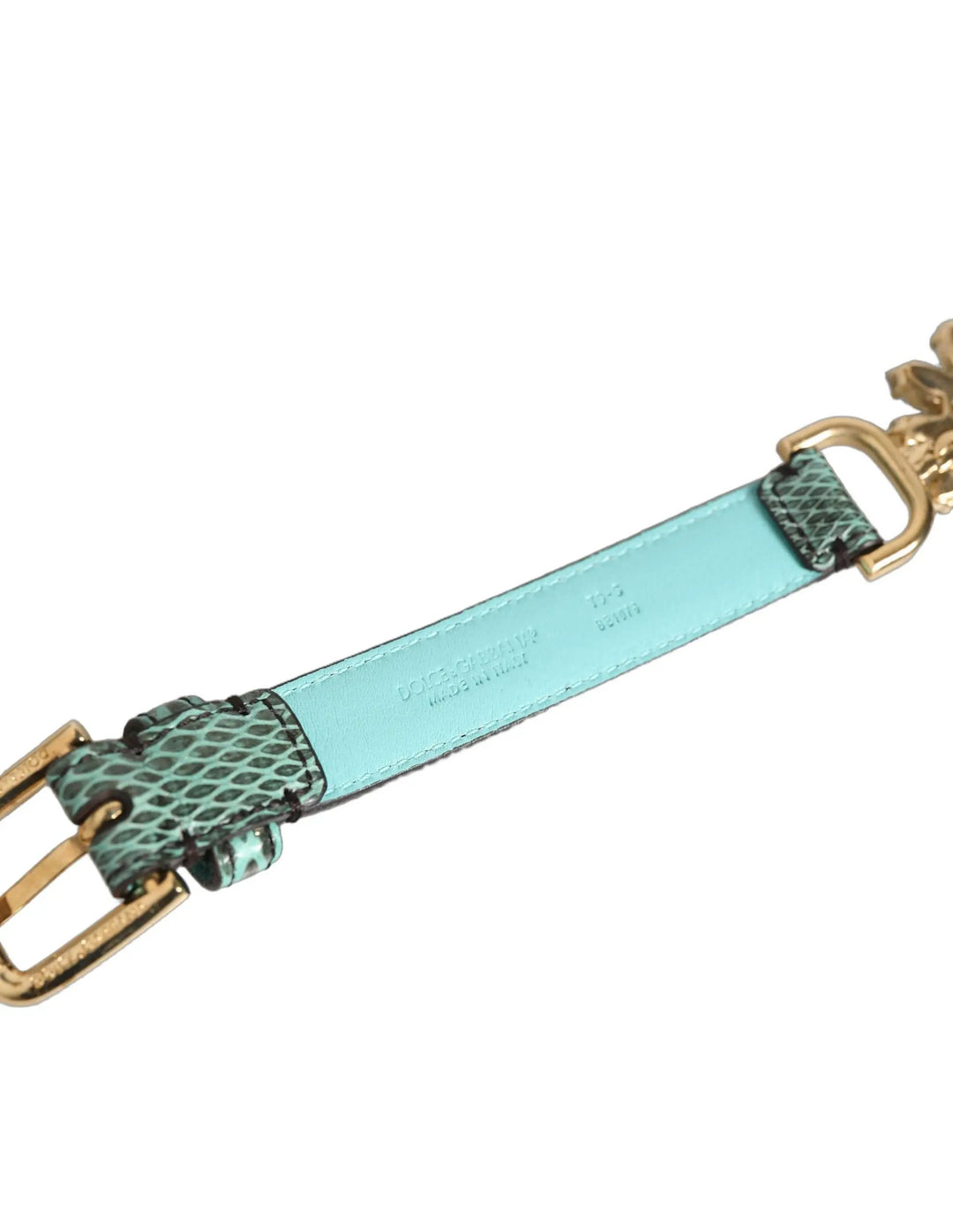 Dolce &amp; Gabbana Sample Sale | Dolce &amp; Gabbana Green Leather Daisy Crystal Embellished Waist Belt - | Designer outlet