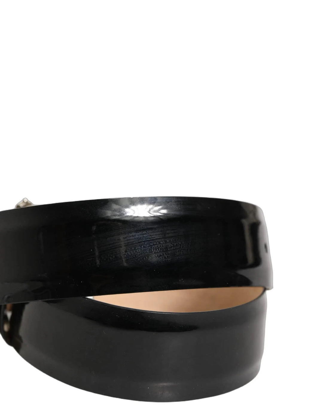 Dolce &amp; Gabbana Black Leather Crystal Metal Buckle Belt