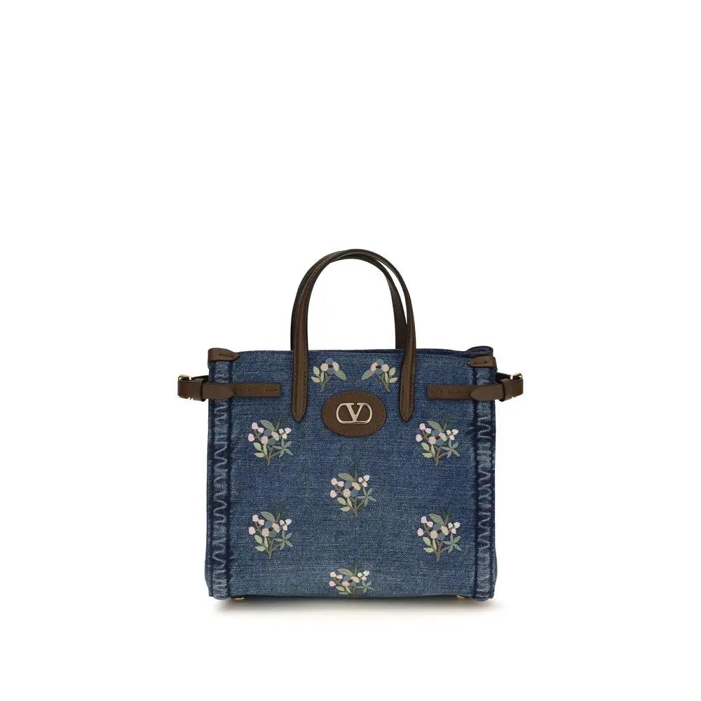 Valentino Garavani Sample Sale | Valentino Garavani Blue Cotton Shoulder Bag - | Designer outlet