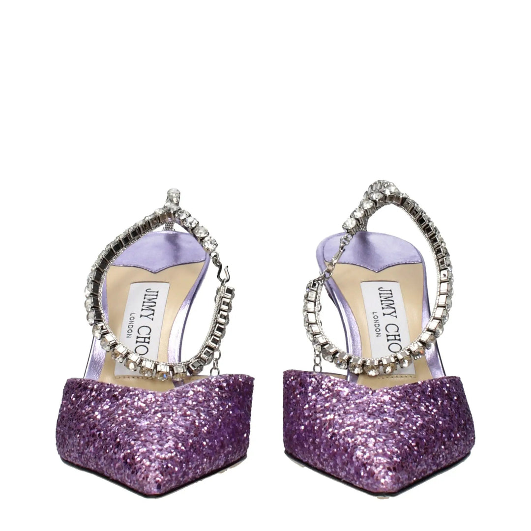 Jimmy Choo Purple Plastic Stiletto Heel Sandals