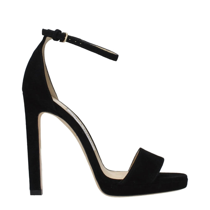 Jimmy Choo Black Leather Platform Sandals