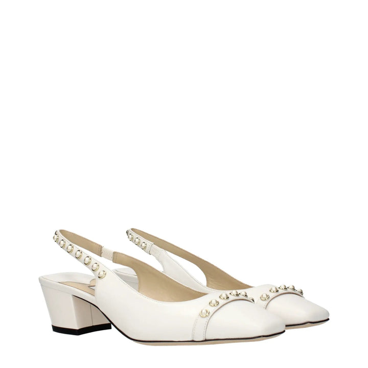 Jimmy Choo White Leather Sandals