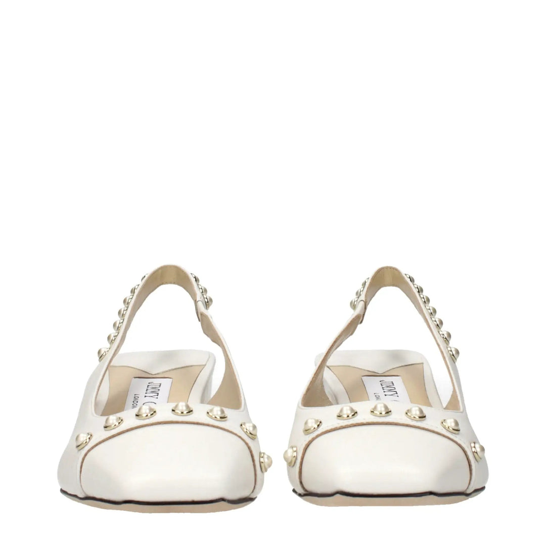 Jimmy Choo White Leather Sandals
