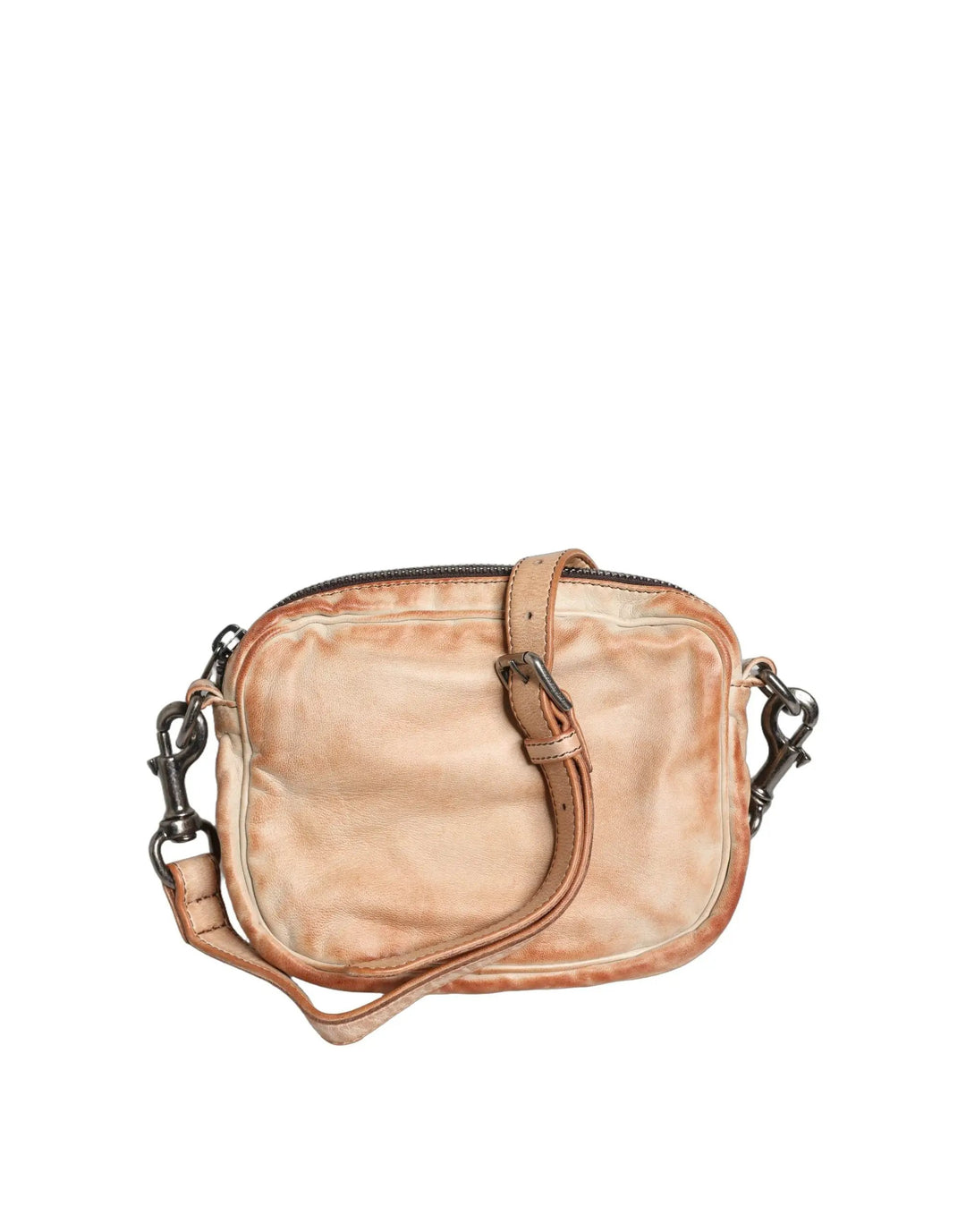 Dolce &amp; Gabbana Beige Vintage Leather Logo Plaque Shoulder Borse Men Bag