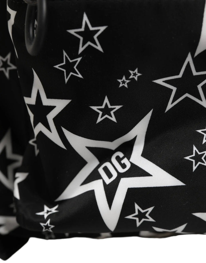 Dolce & Gabbana Black Millenial Stars Nylon Travel Backpack Borse Bag